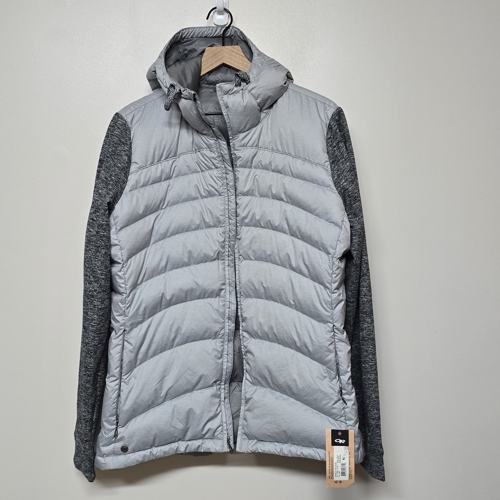 Outdoor Research Women's Size XL Gray Duck Down Plaza Hoodie Jacket Gorpcore